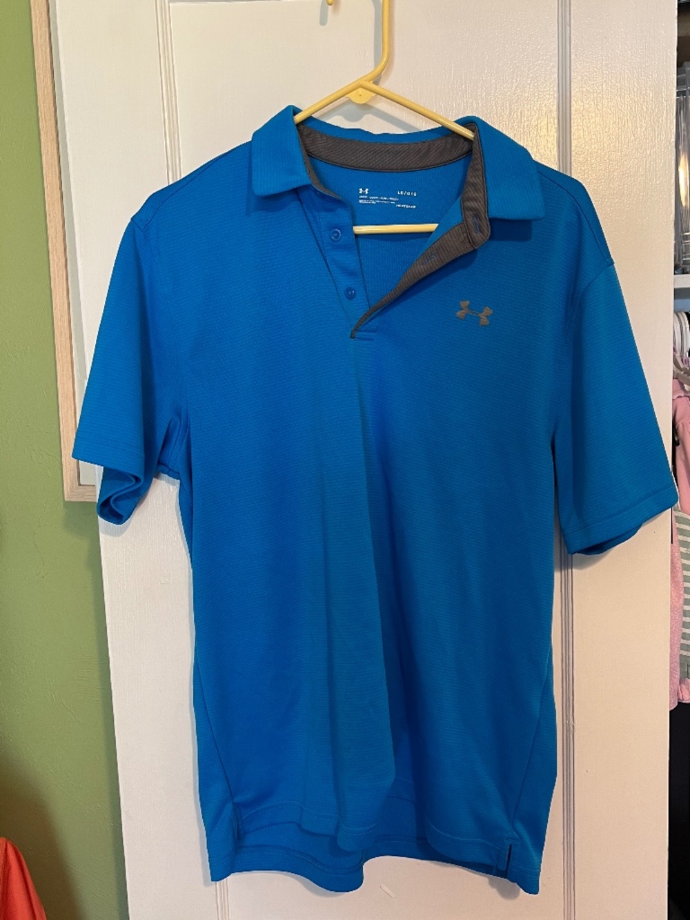 Blue Under Armour short sleeve polo Size Large